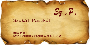 Szakál Paszkál névjegykártya